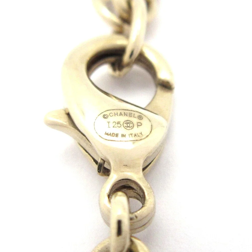 Chanel Necklace Gold Black Hardware Rhinestones